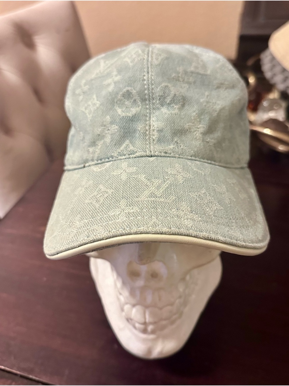 Designer Denim Monogram Cap